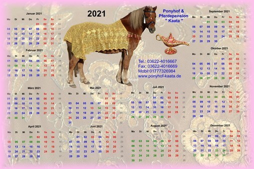 Ponyhof Kalender  